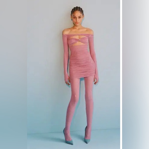 Tinley-crystal-embellished-twist-front-mini-dress - Picture 3 of 3